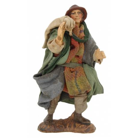 Santon Napolitain - 12 cm - Berger + sac