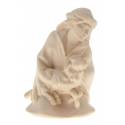 Berger / Agneau pour personnages de crèche de 16 cm bois naturel