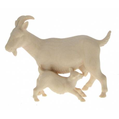 Geit + Geitje voor kerstfiguren van 16 cm Natuur 