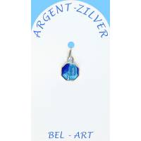 Medaille Zilver - Lourdes Versch. - Email Blauw 