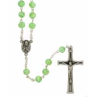 Chapelet Cristal - Vert + Ecrin