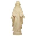 Statue en bois sculpté Vierge Miraculeuse 18 cm bois naturel ciré