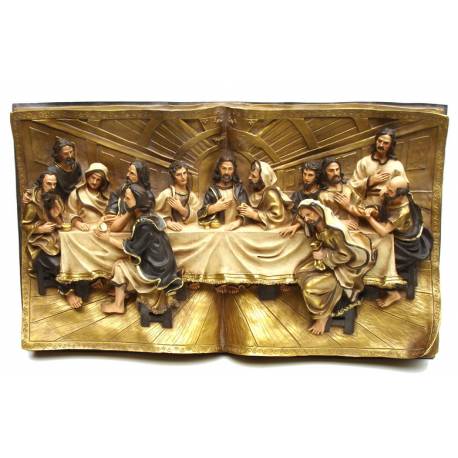Plaque Murale - Dernière Cène - 73 X 43 cm - "Or"