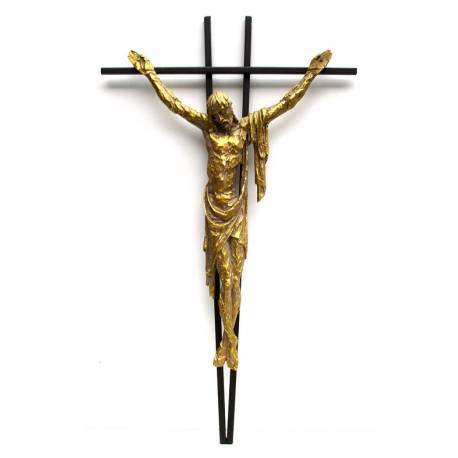 Croix Murale - 41 X 24 cm - Corps Moderne - "Or"