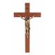 Croix Murale - 16 cm - Bois Corps Mét. Bronzé