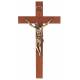 Croix Murale - 12 cm - Bois Corps Mét. Bronzé