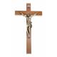 Croix Murale - 19 cm - Bois Corps Mét. Bronzé