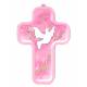 Kruisbeeld - 13 X 9 cm - Duif / Roze 