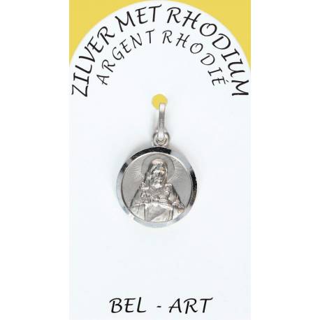 Médaille Argent Rhodié - Scapulaire - 15 mm