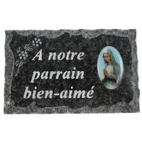 Plaque Cimetiere A Notrre Parrain Bien-Aime 9x14