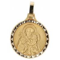 Médaille St Joseph - 14 mm - Métal Doré