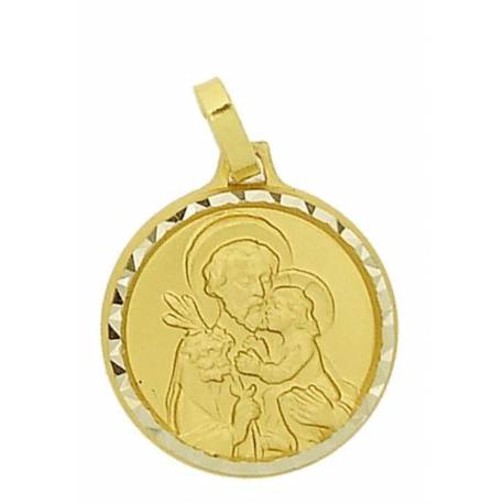 Médaille St Joseph - 16 mm - Métal Doré