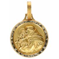 Médaille St Antoine - 14 mm - Métal Doré