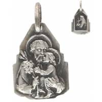 Medaille H Antonius / H Jozef -13 mm - Metaal Verzilverd 