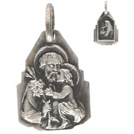 Medaille H Antonius / H Jozef -13 mm - Metaal Verzilverd 