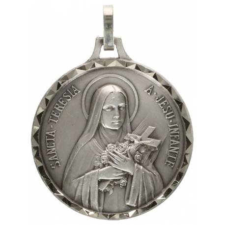 Medaille H Theresia - 30 mm - Metaal Verzilverd 