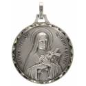 Medaille H Theresia - 30 mm - Metaal Verzilverd 