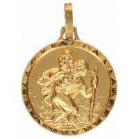 Medaille H Kristoffel - 18 mm - Metaal Verguld 