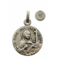 Medaille H Rita / H Nicolaas van Tolentijn - 14 mm - Metaal Verzilverd 