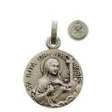 Medaille H Rita / H Nicolaas van Tolentijn - 14 mm - Metaal Verzilverd 