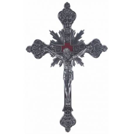 Croix Murale - 30 cm - Métal Argenté