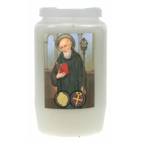 Kaars 3 Dagen / wit / H Benedictus 