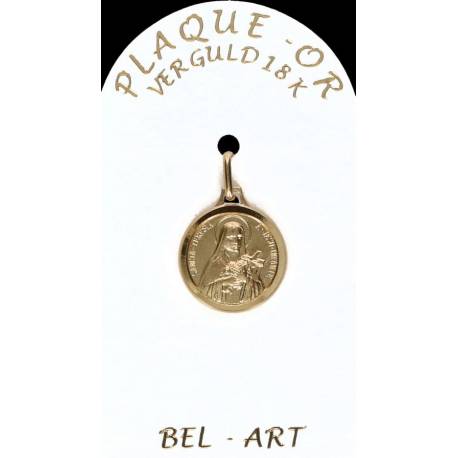 Médaille plaqué-or - Ste Thérèse - 14 mm