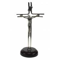Kruis op voet - 20 cm - Metaal Vernikkeld 