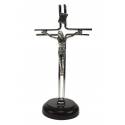 Croix sur Base - 20 cm - Métal Nickelé