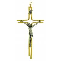 Croix Murale - 12 cm - Mét Doré Bicolore