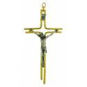 Croix Murale - 12 cm - Mét Doré Bicolore