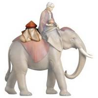 Houtsnijwerk Zadel Voor Olifant 16 Cm / Gekleurd 