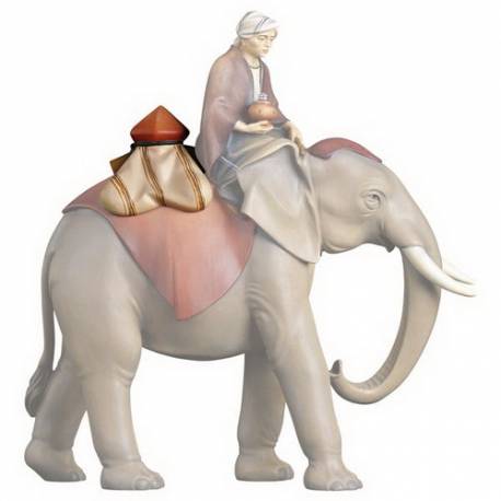 Houtsnijwerk Zadel Voor Olifant 16 Cm / Gekleurd 
