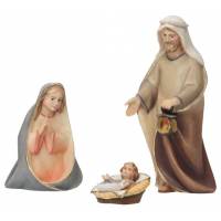 Heilige Familie 4 Delig : houtsnijwerk kerstgroep Komet 12 cm 