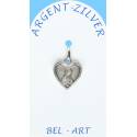 Medaille Zilver O.L.V. biddend Hartje 12 X 12 mm 