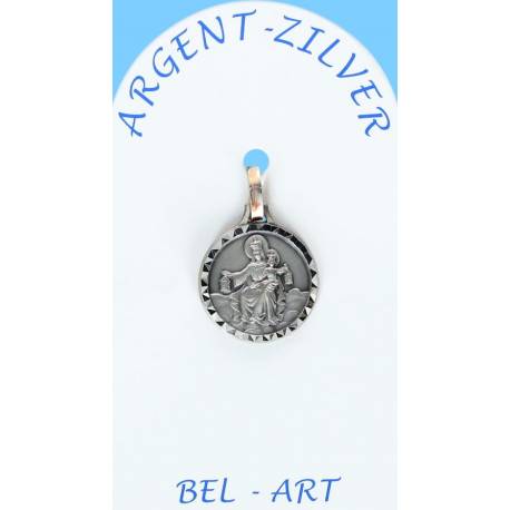 Medaille Zilver Scapulier - 14 mm 
