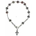 Armband-tientje - zilver met rhodium 6 mm - strass multicolor Swarovsky + Doosje 