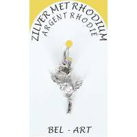 Médaille Argent Rhodié Ste Rita / Tige