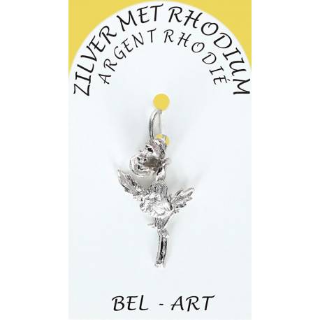 Médaille Argent Rhodié Ste Rita / Tige