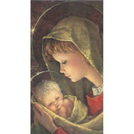 Prentje - O.L.V. met kind - 10.5 X 5.7 cm 