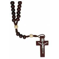 Chapelet sur corde - Bois Marron - Paters Beiges