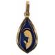Médaille Vierge Moderne - 17 X 11 mm - Métal Doré + Email