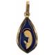 Medaille O.L.V. Modern - 17 X 11 mm - Met Verg + Email Blauw 