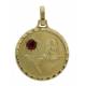 Medaille 18 Mm Vierge Banneux Met Dore Rose Rouge