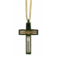 Pendentif plaqué-or+Chaine 60 Cm-Eau Jourdain/Terre Ste
