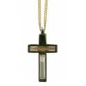 Pendentif plaqué-or+Chaine 60 Cm-Eau Jourdain/Terre Ste