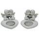 2 Anges/Coeur + Chauffe-Plat - 8 X 9 X H 6.5 cm - 2 / set