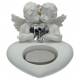 Twee Engelen + Tealight - 8 X 9 X H 6.5 cm - 2 / set 