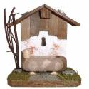Accessoire pour crèche puit avec mur blanc avec éclairage-12x8xH14 cm