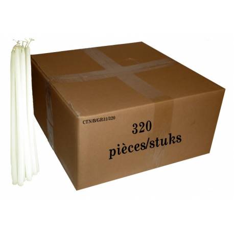 Karton met 320 offerkaarsen - 31 gr - 32,5 cm - 10 KG 